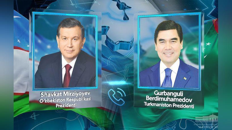 'O`ZBEKISTON VA TURKMANISTON PREZIDENTLARINING TELEFON ORQALI MULOQOTI BO`LIB O`TDI'ning rasmi
