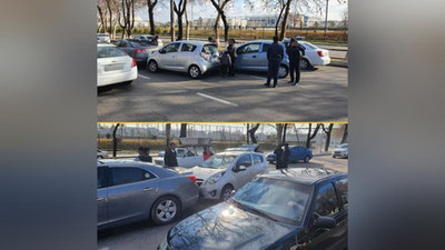 Изрображение 'На Чиланзаре столкнулись три автомобиля, пострадал пассажир "Спарка"'