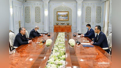 'O`zbekiston Prezidenti Qozog`iston Senati raisi bilan uchrashdi'ning rasmi