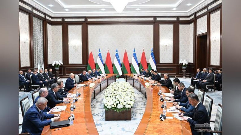 Изрображение 'Главы Узбекистана и Беларуси определили приоритетные направления сотрудничества'