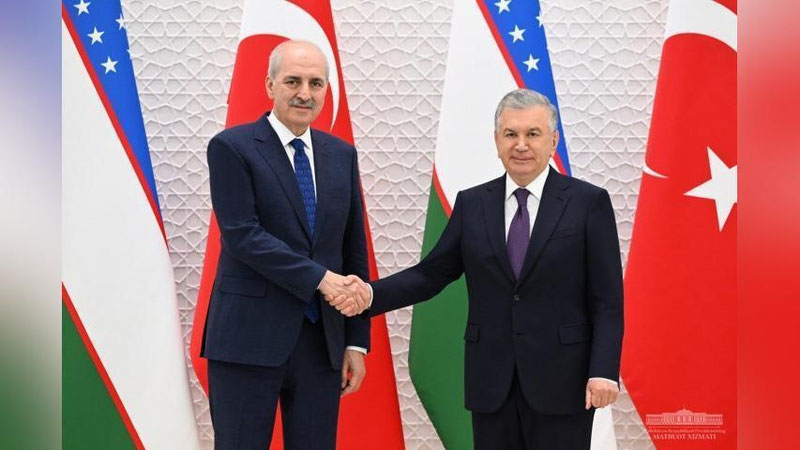 Изрображение 'Председатель парламента Турции прибыл в Узбекистан'