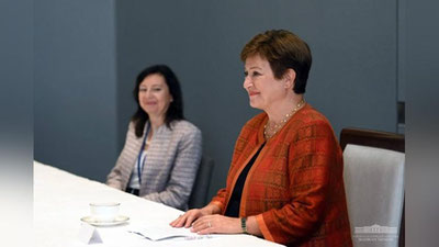 Изрображение 'Президент Узбекистана принял в Нью-Йорке директора МВФ Кристалину Георгиеву'