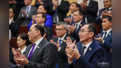 'Davlat rahbarining yangi parlamentning ilk yig`ilishiga qilgan tashrifi yakunlandi'ning rasmi
