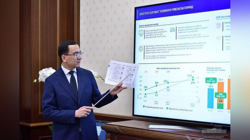 'Президентга Ахборот технологиялари соҳасидаги ишлар тақдимот қилинди'ning rasmi