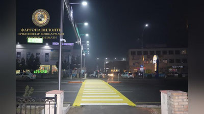 'Farg`ona shahar markazida yangi na`munadagi piyodalar o`tish joyi qurildi'ning rasmi