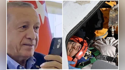 'Erdo`g`on 248 soat o`tib vayronalar ostidan tirik chiqqan 17 yoshli Aleynaga qo`ng`iroq qildi'ning rasmi