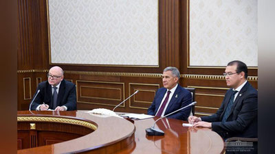 'Shavkat Mirziyoev Tatariston Prezidentini qabul qildi'ning rasmi