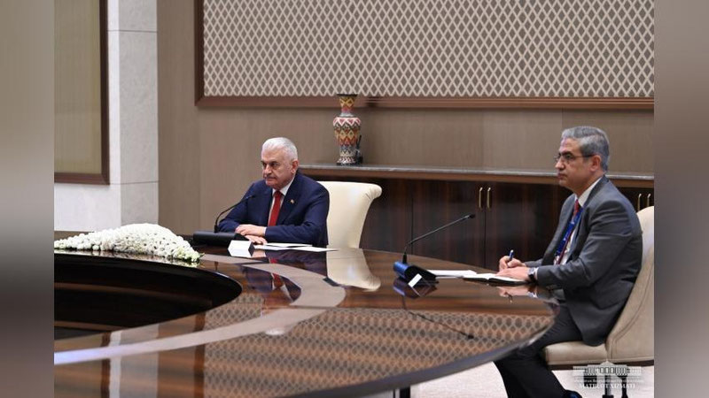 Изрображение 'Глава Узбекистана принял председателя Совета старейшин Организации тюркских государств'