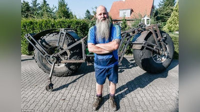Изрображение 'НЕМЕЦ ПОСТРОИЛ ВЕЛОСИПЕД ВЕСОМ ПОЧТИ В 1 ТОННУ'