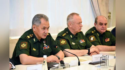 'Rossiya Federasiyasi mudofaa vaziri Sergey Shoygu rasmiy tashrif bilan mamlakatimizga keldi'ning rasmi