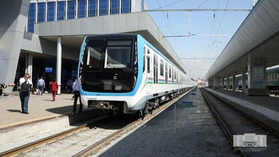 Изрображение 'В Ташкент доставлен инновационный поезд для столичного метро (видео)'
