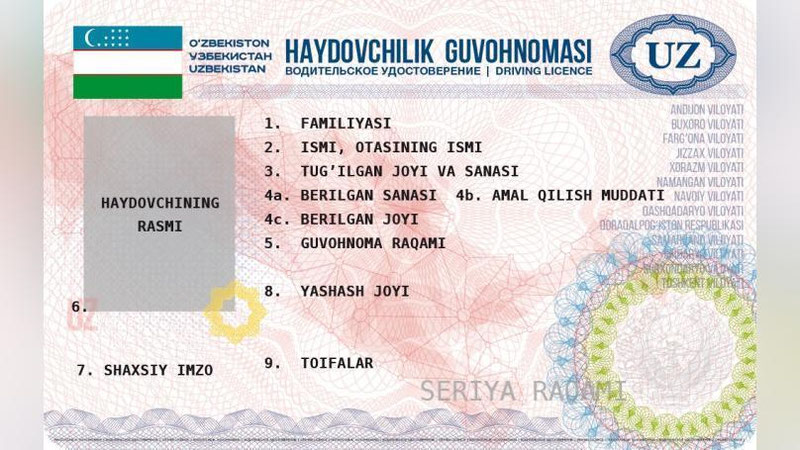 Изрображение 'ВОДИТЕЛЬСКИЕ УДОСТОВЕРЕНИЯ В УЗБЕКИСТАНЕ ПОДЛЕЖАТ ЗАМЕНЕ ДО 2021 ГОДА'
