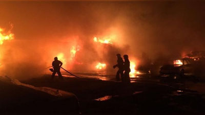 'Chimkentdagi jarima maydonchasida saqlanayotgan 45 ta avtomobil yonib ketdi'ning rasmi