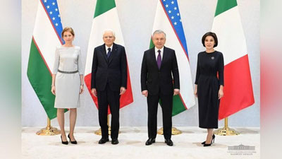 Изрображение 'В Ташкенте прошла торжественная церемония встречи Президента Италии (фото, видео)'