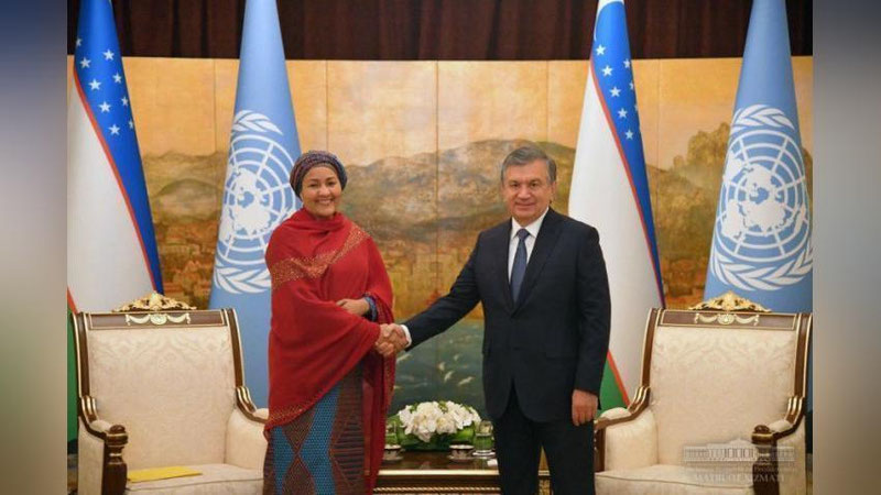 'Shavkat Mirziyoev BMT Bosh kotibi birinchi o`rinbosarini qabul qildi'ning rasmi