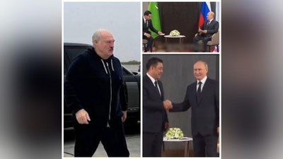 'ShHT sammitiga galstuksiz kelgan Lukashenko, Putin bilan suhbatda hayajonlanib qolgan Berdimuhammedov hamda quloqchin taqa olmagan Pokiston Bosh vaziri....(video)'ning rasmi