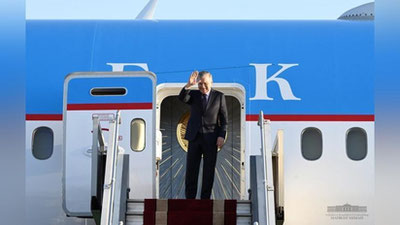 'Shavkat Mirziyoev Eronga rasmiy tashrifini yakunlab, Toshkentga qaytib keldi'ning rasmi