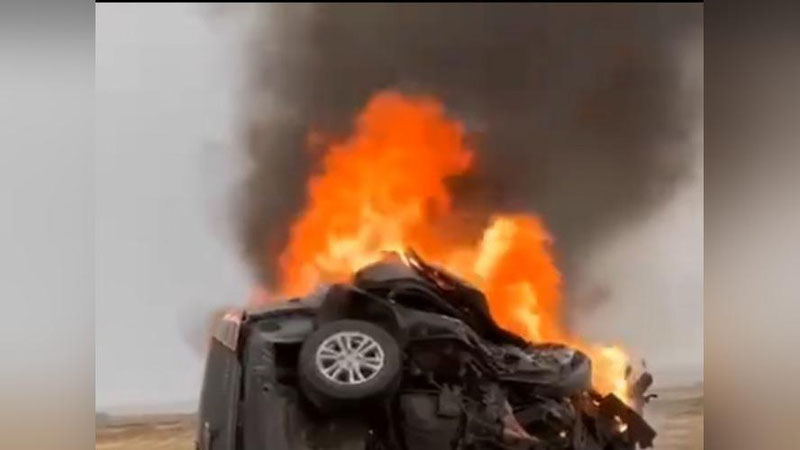 Изрображение 'В результате ДТП в Амударьинском районе в Cobalt заживо сгорели 4 человека'