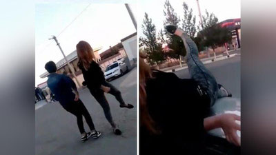 'Kattaqoʻrgʻonda avval raqsga tushib, soʻng mashina kapotida uctiga yotib olgan qizlarga chora koʻriladi (video)'ning rasmi