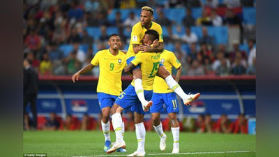 'Braziliya Serbiyani mag`lub etdi va guruhda birinchi bo`ldi'ning rasmi