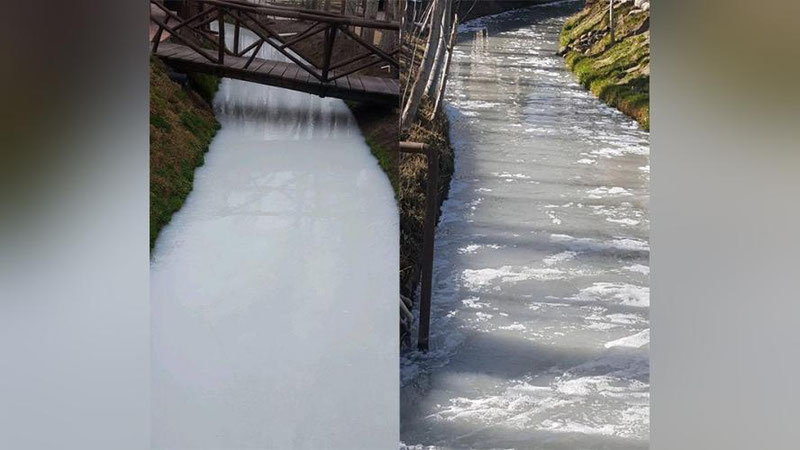 Изрображение 'ФОТО, ВИДЕО: СТРАННАЯ ВОДА СИАБСКОГО КАНАЛА В САМАРКАНДЕ'