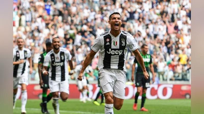 'Ronaldu ilk bor yangi jamoada gol urdi'ning rasmi