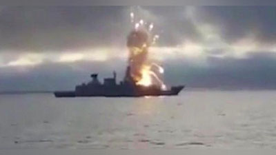 'Havoga uchirilgan raketa kema yonida portlab ketdi (Video)'ning rasmi