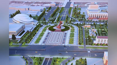 Изрображение 'В Ургенче закладывается фундамент для установки 26-метрового памятника Мангуберды'