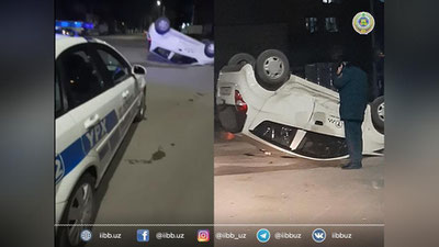 Изрображение 'В Сергелийском районе в результате ДТП перевернулся "Спарк"'