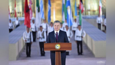 'O`zbekiston Respublikasi Prezidenti Shavkat Mirziyoevning birinchi Xalqaro hunarmandchilik festivalining tantanali ochilish marosimidagi nutqi'ning rasmi