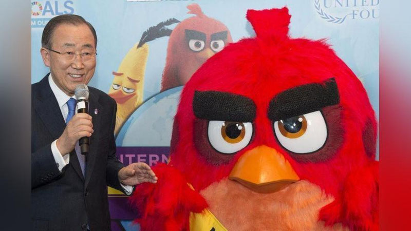 Изрображение 'Генсек ООН назначил птицу из Angry birds почетным послом'