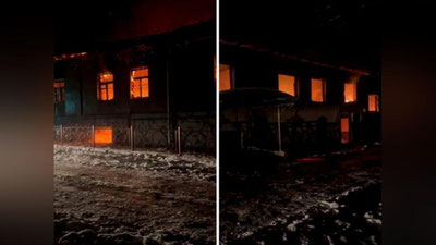 'Zangiotada yong`in bo`lgan xonadonlarga kelgan O`t o`chirish mashinalarida suv muzlab qolgani aytilmoqda (video)'ning rasmi