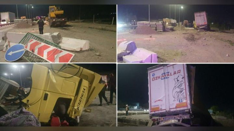 Изрображение 'В Бухарской области водитель грузовика уснул за рулем и попал в ДТП (видео)'