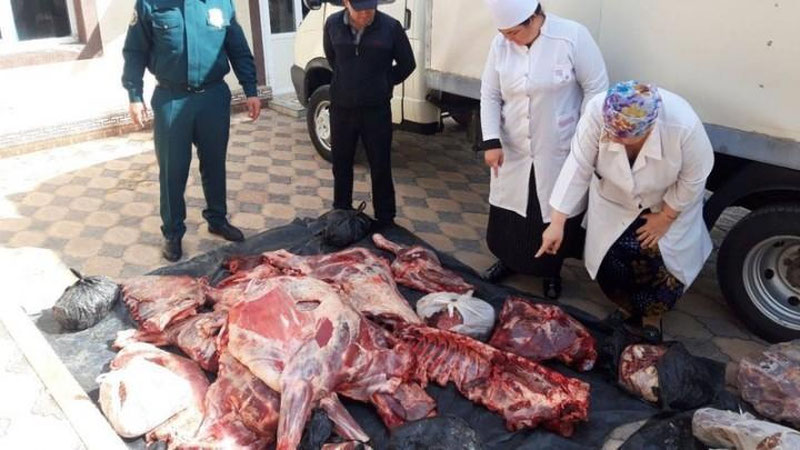 Изрображение 'В Навоийской области остановили автомобиль с тонной тухлого мяса'