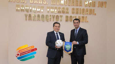 'Ravshan Ermatov bolalar futbolini rivojlantirish bo`yicha XTV bilan hamkorlik qiladi'ning rasmi