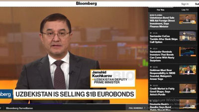 'Moliya vaziri "Bloomberg Television"da to`g`ridan-to`g`ri chiqish qilmoqda'ning rasmi