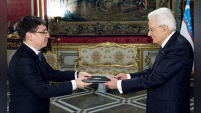 Изрображение 'Посол Абат Файзуллаев вручил верительные грамоты президенту Италии'