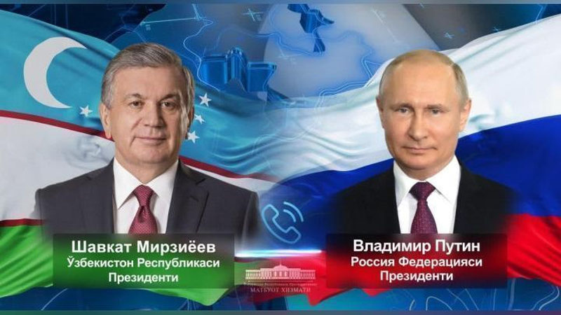'Shavkat Mirziyoev va Vladimir Putin G`alabaning 76 yilligi munosabati bilan bir-birlarini tabrikladi'ning rasmi