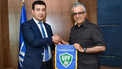 'ОФК президенти Умид Аҳмаджоновни Ўзбекистон ОТЖ финалга йўл олгани билан табриклади'ning rasmi