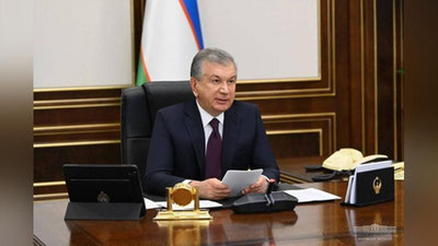 Изрображение 'Шавкат Мирзиёев на саммите Высшего совета ЕАЭС предложил возобновить авиа- и ж/д сообщение'