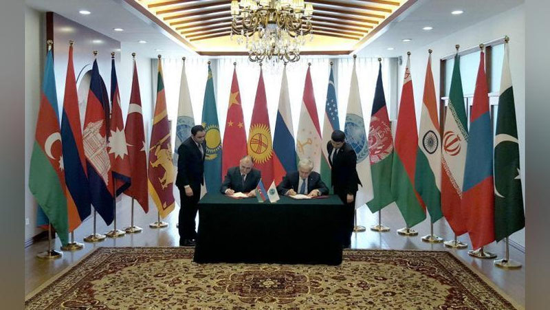 Изрображение 'Генеральный секретарь ШОС и Министр иностранных дел Азербайджана подписали меморандум'