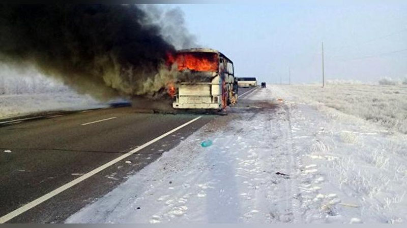 'Қозоғистон ИИВ ўзбекистонликлар ёниб кетган автобуснинг сабабини маълум қилди 'ning rasmi