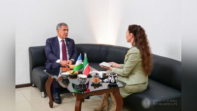 Изрображение 'Рустам Минниханов: «Татары комфортно живут в Узбекистане» (интервью)'