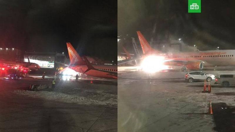 'KANADANING  TORONTO  ShAHAR  AEROPORTIDA  IKKITA SAMOLYoT  TO`QNAShDI'ning rasmi