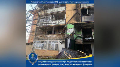 Изрображение 'Крупный пожар в многоэтажном доме в Андижане сняли на видео'