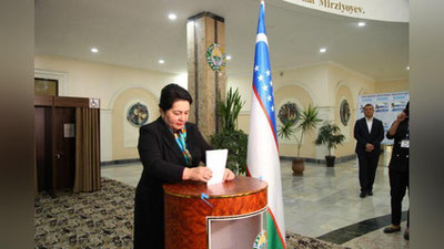 'Senat Raisi Tanzila Narbaeva 645-saylov uchastkasida ovoz berdi'ning rasmi