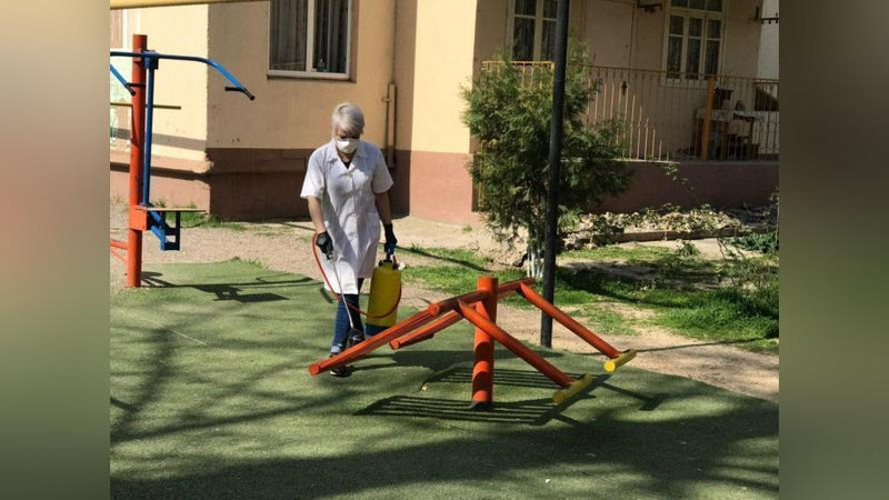 Изрображение 'Всеобщая дезинфекция: в Ташкенте обрабатывают общественные места (фото, видео)'