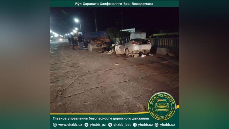 Изрображение 'В Хорезме водитель въехал в прицеп трактора: пассажир погиб на месте'