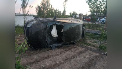 Изрображение 'Под Андижаном водитель, потеряв управление, попал в эпичное ДТП (видео)'