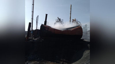 Изрображение 'В Янгиере в малой промышленной зоне произошел пожар (фото)'